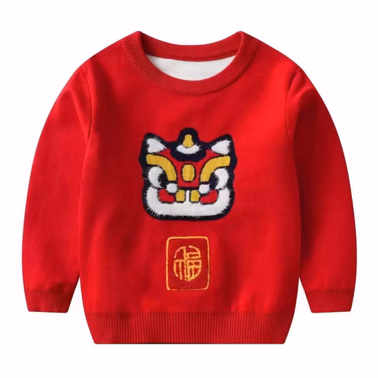 Abbigliamento personalizzato ultra morbido per vacanze autunnali / invernali per bambini, ricamo alla moda, maglione girocollo, abbigliamento, disponibile per il prezzo basso all'ingrosso